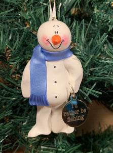 I'd Rather be Fishing Snowman Tree Ornament