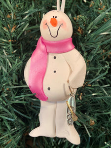 Kayak Snowman Tree Ornament