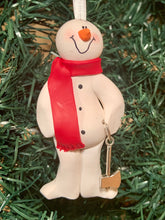 Load image into Gallery viewer, Lumberjack, Axe Throw Snowman Tree Ornament
