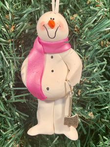 Lumberjack, Axe Throw Snowman Tree Ornament
