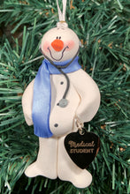 Load image into Gallery viewer, Medical Student Snowman Tree Ornament
