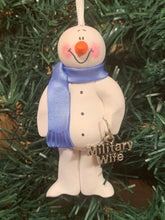 Load image into Gallery viewer, Military Wife Snowman Tree Ornament
