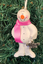 Load image into Gallery viewer, Military Wife Snowman Tree Ornament

