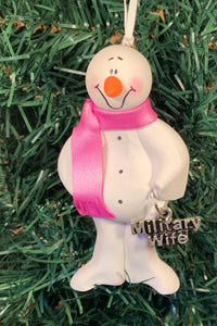 Military Wife Snowman Tree Ornament