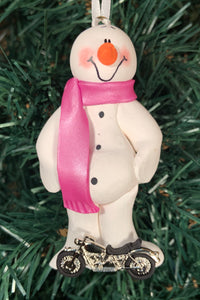 Motorcycle Snowman Tree Ornament