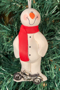 Motorcycle Snowman Tree Ornament