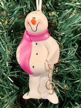Load image into Gallery viewer, Musician Treble Clef Snowman Tree Ornament
