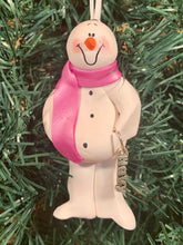 Load image into Gallery viewer, Navy #1 Snowman Tree Ornament
