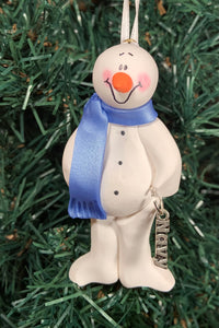Navy #1 Snowman Tree Ornament