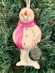 Navy #2 Snowman Tree Ornament