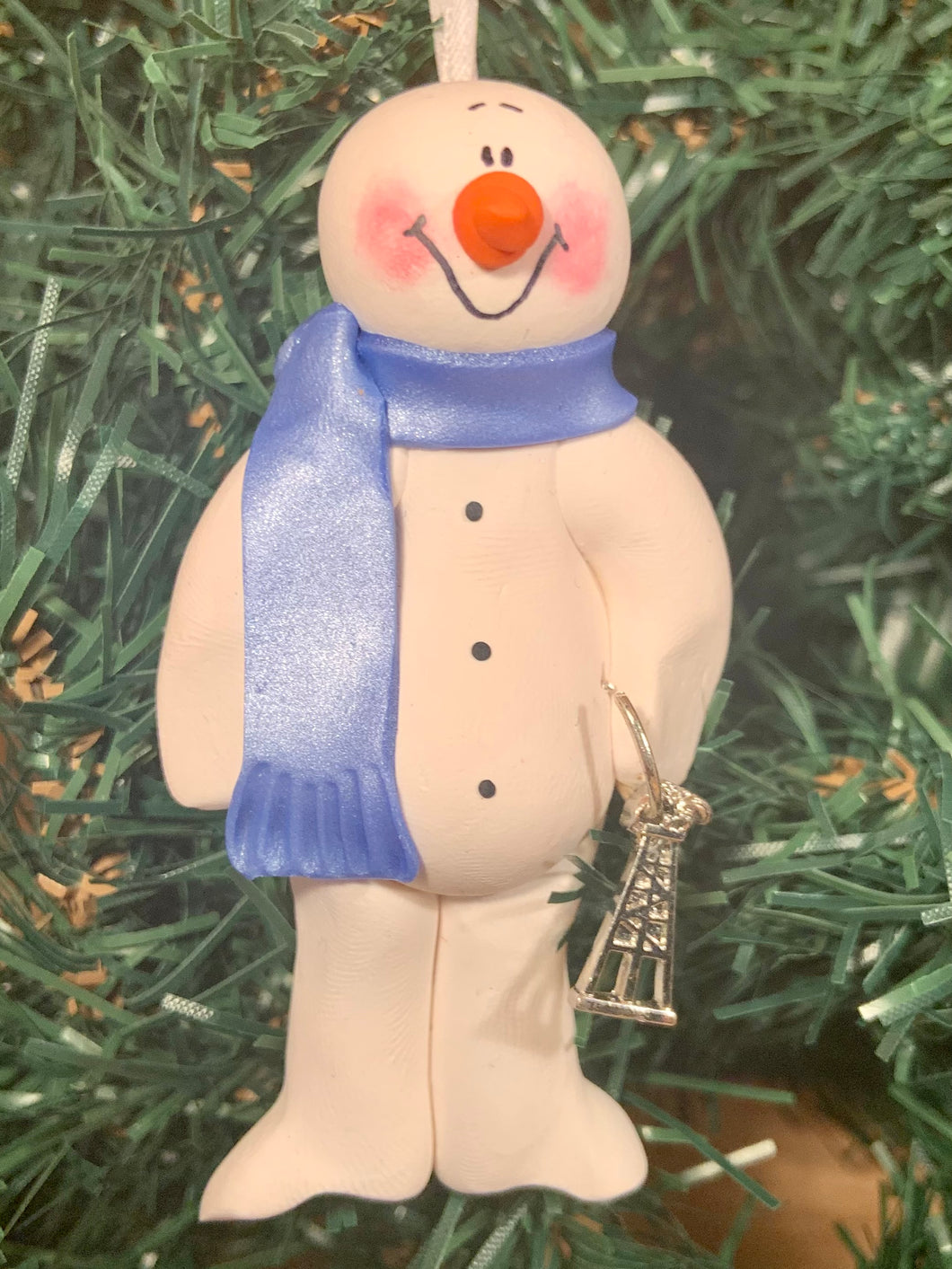 Oil Rig Snowman Tree Ornament