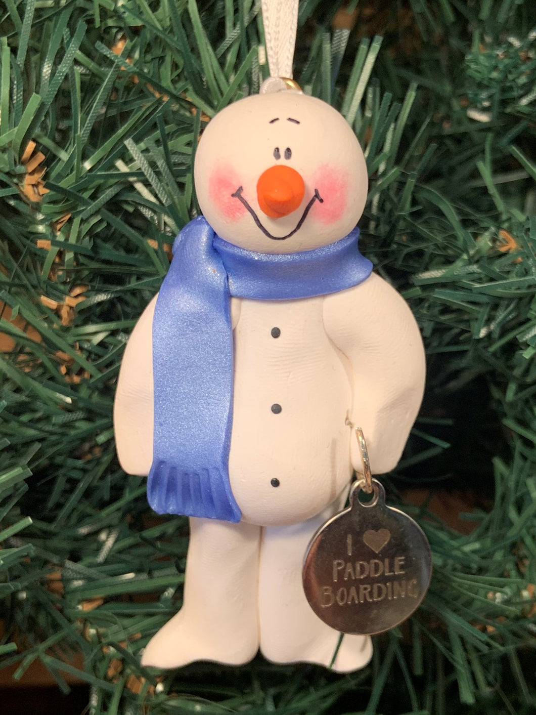 Paddleboard Snowman Tree Ornament