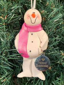 Paddleboard Snowman Tree Ornament