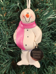 Personal Support Worker Snowman Tree Ornament