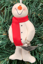 Load image into Gallery viewer, Pilot Snowman Tree Ornament

