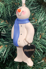 Load image into Gallery viewer, Plumber Snowman Tree Ornament
