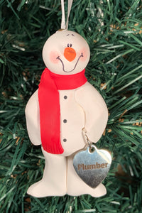 Plumber Snowman Tree Ornament