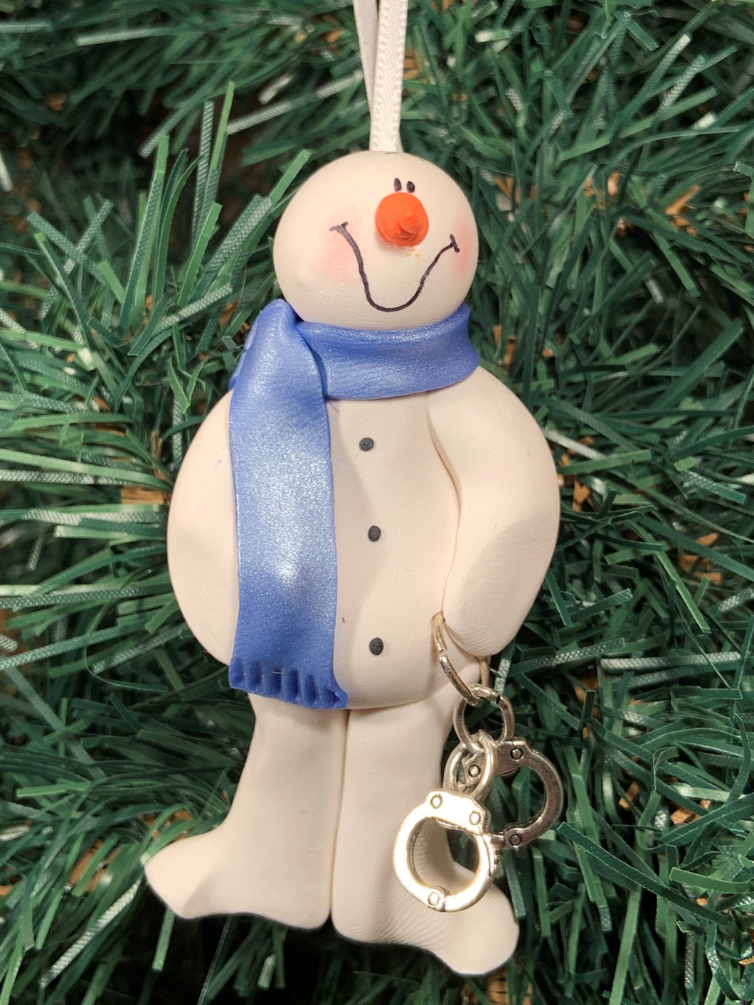 Police Cuffs Snowman Tree Ornament