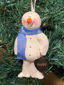 Poppy Snowman Tree Ornament