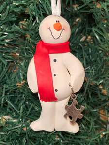Puzzle Snowman Tree Ornament