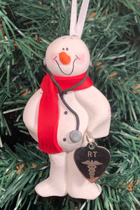 Respiratory Therapist Snowman Tree Ornament