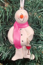 Load image into Gallery viewer, Red Wine Lover Snowman Tree Ornament
