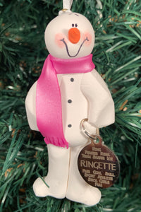 Ringette Snowman Tree Ornament