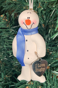 Rugby Snowman Tree Ornament