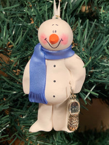 Silver Runner Snowman Tree Ornament