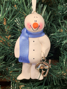 Scuba Diver Snorkel Snowman Tree Ornament