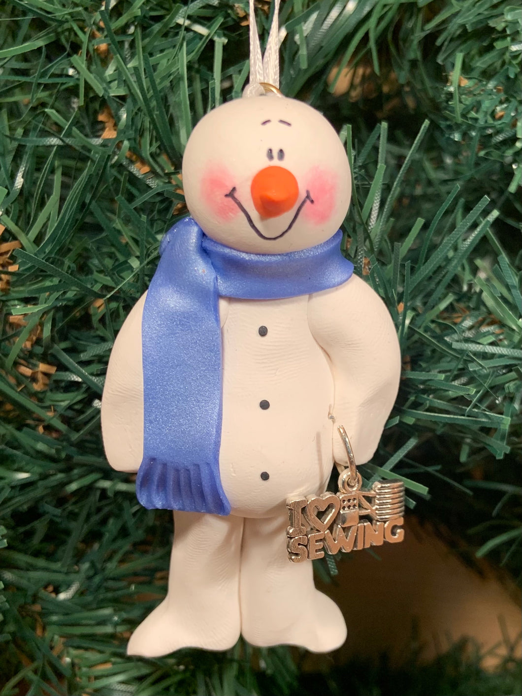 Sewing Snowman Tree Ornament