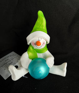 Sitting Snowman #107 One-of-a-kind