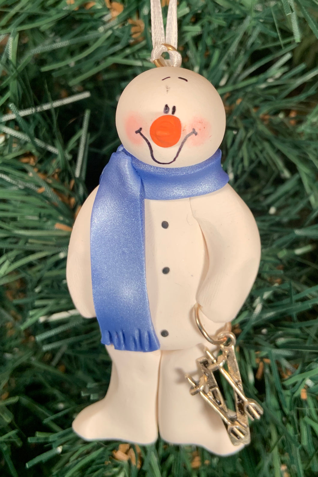 Skier Snowman Tree Ornament
