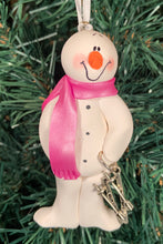 Load image into Gallery viewer, Skier Snowman Tree Ornament
