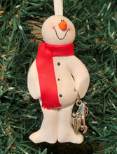 Load image into Gallery viewer, Snowmobile Skidoo Snowman Tree Ornament
