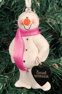 Social Worker Snowman Tree Ornament