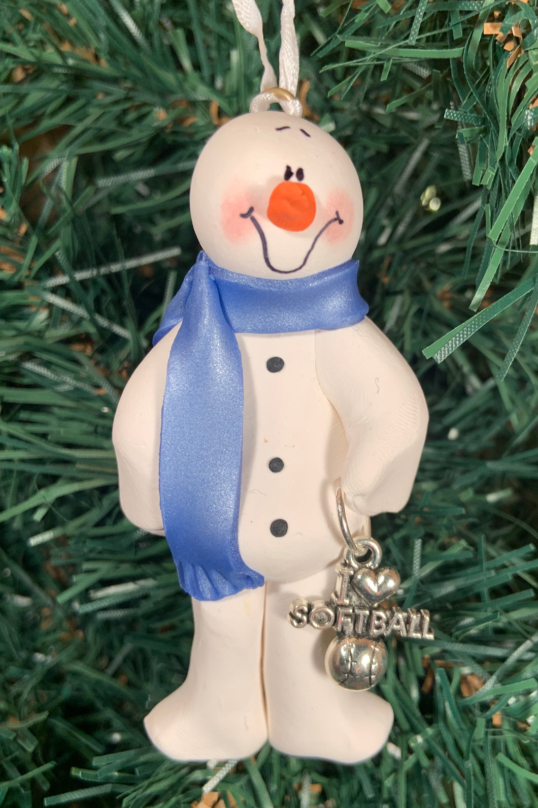 Softball Snowman Tree Ornament