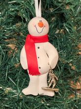 Load image into Gallery viewer, Surfer Snowman Tree Ornament
