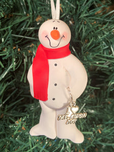 Tae Kwan Do Snowman Tree Ornament