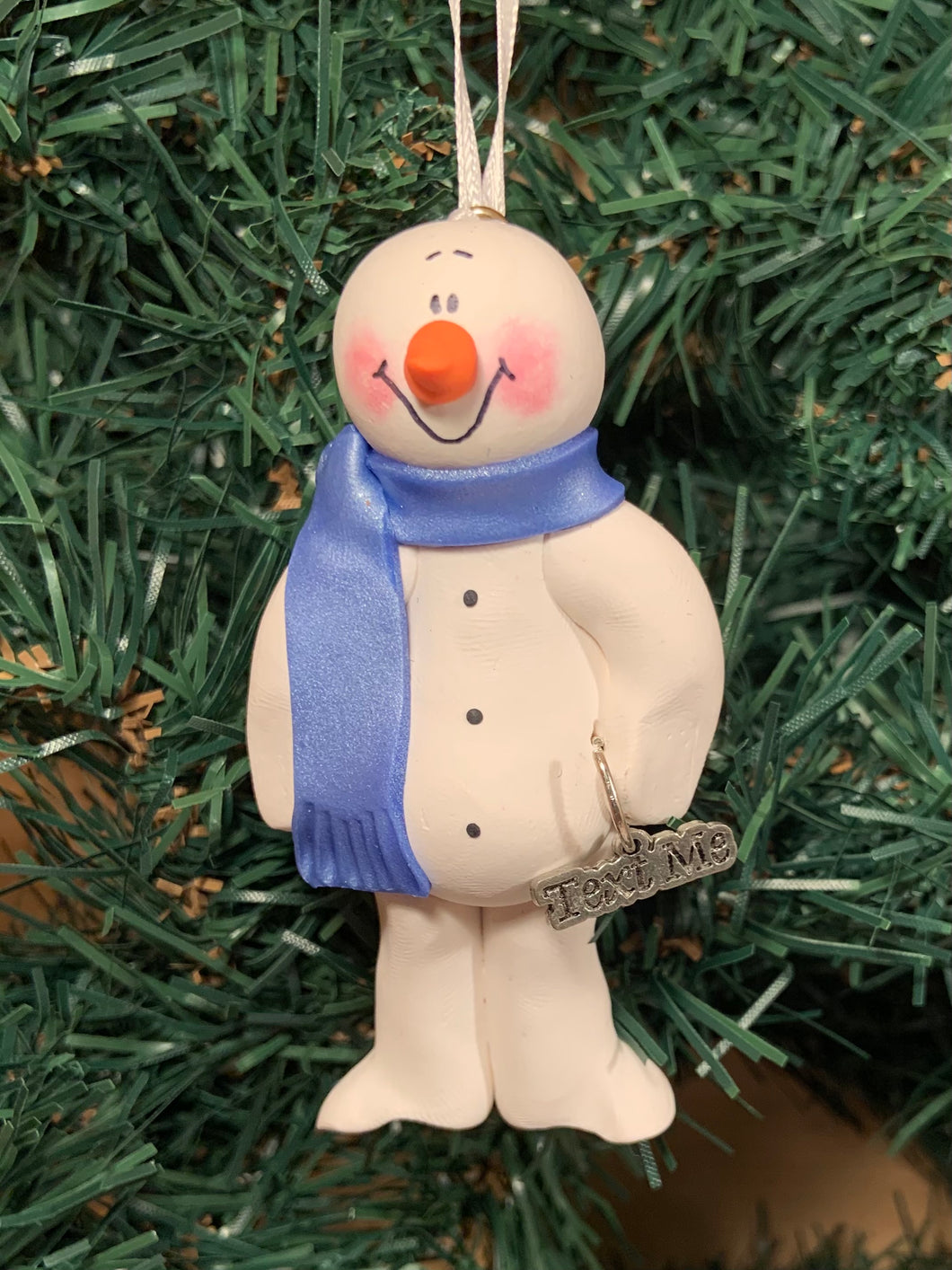 Text Me Snowman Tree Ornament