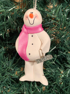 Text Me Snowman Tree Ornament