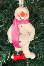Load image into Gallery viewer, Train Snowman Tree Ornament

