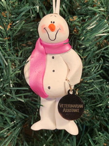 Veterinarian Assistant Snowman Tree Ornament