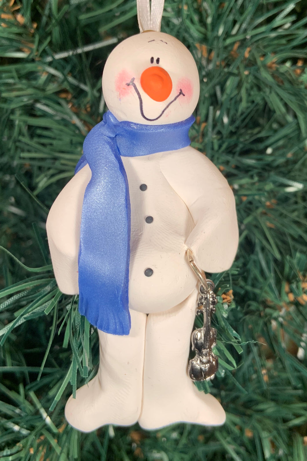 Violin/Fiddle Snowman Tree Ornament.