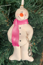 Load image into Gallery viewer, Violin/Fiddle Snowman Tree Ornament.
