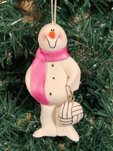 Volleyball Snowman Tree Ornament