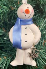 Load image into Gallery viewer, Yoga Snowman Tree Ornament
